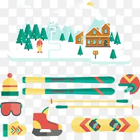 滑雪场滑雪装备