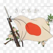日本刺刀旗帜樱花
