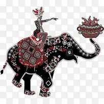 骑着大象的傣族人