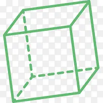 绿色线条立方体