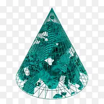 绿色锥形不规则3D立体建模设计