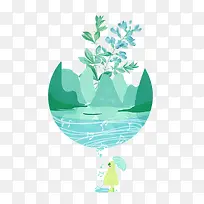 夏季夏日小清新手绘装饰
