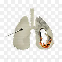 手绘吸烟者被点着的肺部