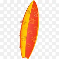 橙色卡通冲浪板
