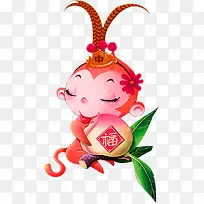 卡通可爱猴子孙悟空装饰图案