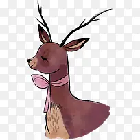 卡通手绘小鹿动物装饰画