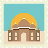 卡通旅游城市邮票阿拉伯素材