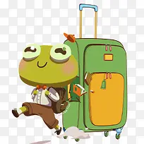 可爱青蛙装饰卡通旅行青蛙素材