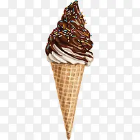 矢量图棕色巧克力冰淇淋