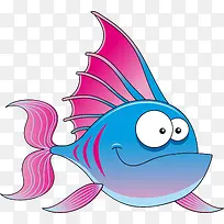 世界海洋日卡通蓝色小鱼