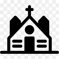 教堂屋顶上的十字架图标