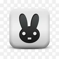 白色的广场图标兔子Animals-icons