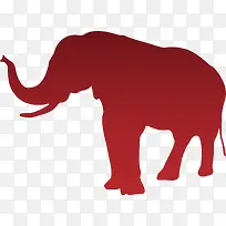 红色大象剪影