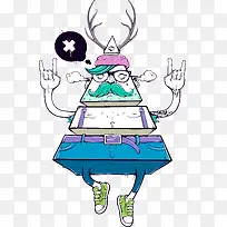创意三角形男士插画