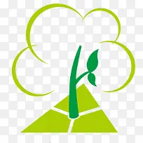 大树绿色简约叶子园林logo