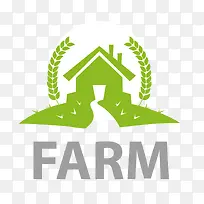 矢量卡通扁平化农场房子logo