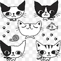 五只可爱的猫咪和玩具
