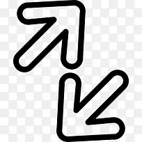 双箭头的轮廓图标