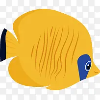 可爱卡通黄色宠物鱼矢量素材