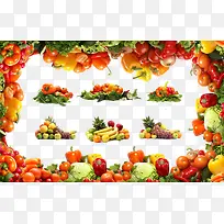 蔬菜水果边框图案