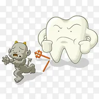 强壮牙齿与落跑的小怪兽
