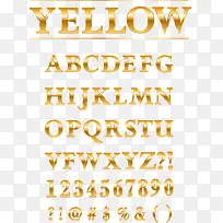 闪亮的黄色字母