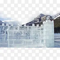 冬季雪山冰川冰块