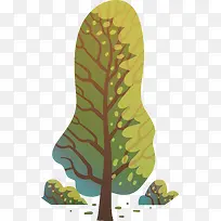 卡通树木植物PNG装饰插画