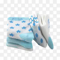 蓝色星星图案童袜