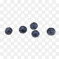五颗蓝色水果蓝莓