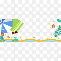你好夏天夏日海边手绘边框