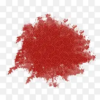 红色中国风海浪花纹