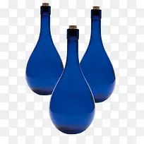 蓝色玻璃酒瓶
