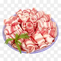 高清盘里的羊肉卷