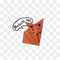 趣味折纸卡通动物狐狸