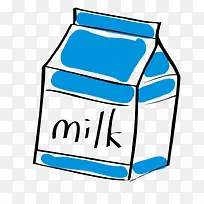 手绘卡通牛奶盒子