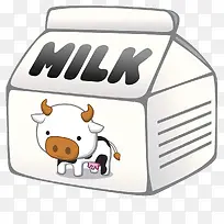 可爱卡通牛奶盒手绘