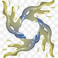 蓝绿色漩涡液体