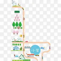 道路树木生活海报背景