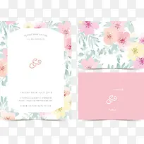 粉色花朵邀请函设计