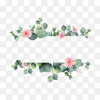清新花朵树叶装饰图案