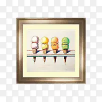 手绘挂画素材中堂画图标