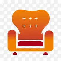 橙色扁平化座椅