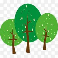 绿色卡通树木造型