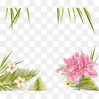 矢量手绘花叶边框