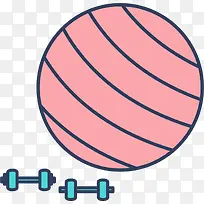 粉色健身球哑铃健身器材