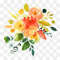 手绘水彩花卉装饰图案