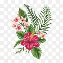 水彩花草