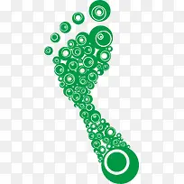 绿色圆点脚印素材