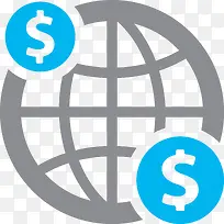 全球汇款矢量图标素材